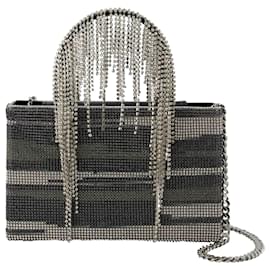 Donna Karan-Midi Crystal Fringe Handbag - Kara - Black Stripes - Strass-Black