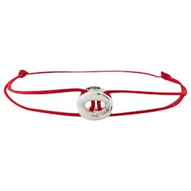 Autre Marque-le 3g Cord Bracelet in Polished Silver/Red-Red