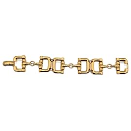 Gucci-Vintage Gold Metal Horsebit Articulated Bracelet-Golden