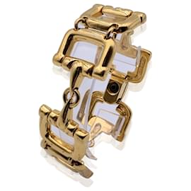 Gucci-Vintage Gold Metal Horsebit Articulated Bracelet-Golden