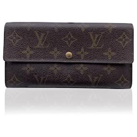 Louis Vuitton-Brown Monogram Long Sarah Clutch Continental Wallet-Brown
