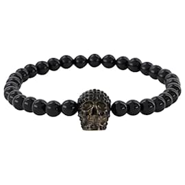 Alexander Mcqueen-Pave Beaded Bracelet - Alexander Mcqueen - Black - Metal-Silvery,Metallic