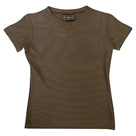 Fendi-FENDI T-shirt cut-and-sew tops short sleeve-Brown