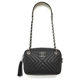 Chanel-TIMELESS CLASSIC PRETO MATTE HERRINGBONE-Preto,Hardware prateado