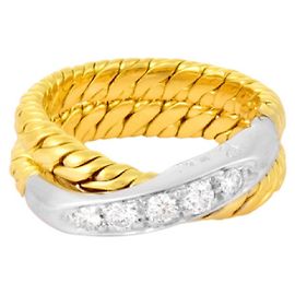 Anillo Pomellato de oro con banda de diamantes Multicolor