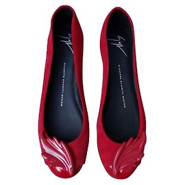 Giuseppe Zanotti Sapatilhas de Couro Vermelho e Verniz Vermelho