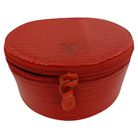 Louis Vuitton-Il portagioie essenziale di Louis Vuitton 12,5 cm in pelle Epi rossa, Rosso-Rosso