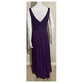 Jenny Packham-Chiffon evening dress in purple-Dark purple
