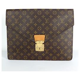 Louis Vuitton-*LOUIS VUITTON Porte Document Sennatour Pochette Second Bag Monogram-Marron foncé