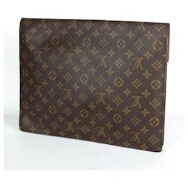 Louis Vuitton-*LOUIS VUITTON Porte Document Sennatour Pochette Second Bag Monogram-Marron foncé