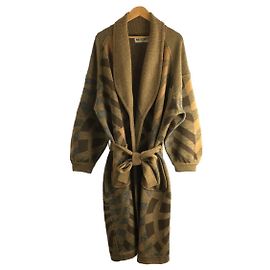 Céline *CELINE Old Celine/ gown coat Native Pattern Brown