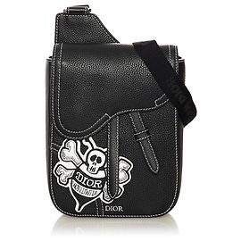 Dior Black Dior X Shawn Stussy Saddle Pouch Nero