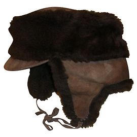 Autre Marque Chapéu trapper de couro e pele de carneiro marrom tamanho M Marrom