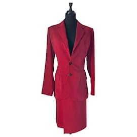 Jean Paul Gaultier-Jean Paul Gautier red skirt jacket suit-Red
