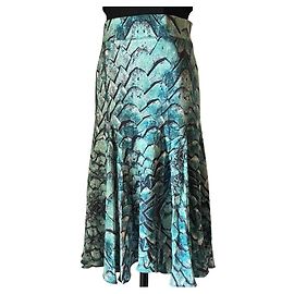 Roberto Cavalli türkisfarbener Longuette-Rock mit „Python“-Print Türkis