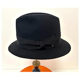 Hermès-HERMÈS: Men's hat "FUNK" model-Navy blue