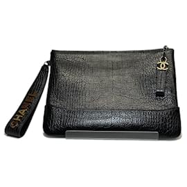 Chanel-*Chanel pochette en cuir de veau gaufré coco inutilisé sac pour femme en cuir de veau-Noir