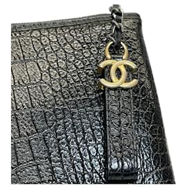 Chanel-*Chanel pochette en cuir de veau gaufré coco inutilisé sac pour femme en cuir de veau-Noir