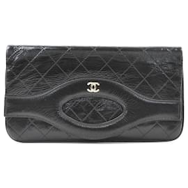 Chanel-*Chanel Cocomark pochette froissée matelassée cuir noir-Noir