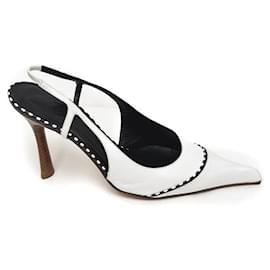 Chanel-*CHANEL coco mark heel back sling pumps-White