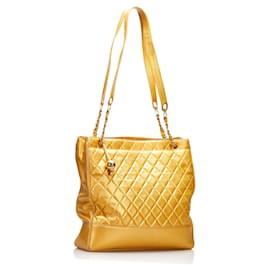 Chanel-Chanel Gold Vintage Quilted Tote-Golden