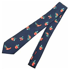 Dior-*Dior tie KENNY SCHARF collaboration navy silk used DIOR AND KENNY SCHARF men's business man-Navy blue