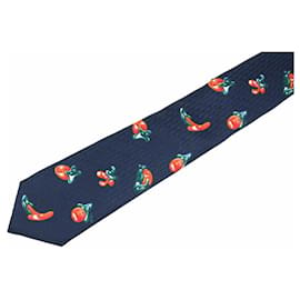 Dior-*Dior tie KENNY SCHARF collaboration navy silk used DIOR AND KENNY SCHARF men's business man-Navy blue