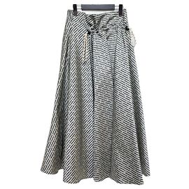 *GOLDEN GOOSE Saia Longa Estampada Marinho x Bege Bege Azul marinho