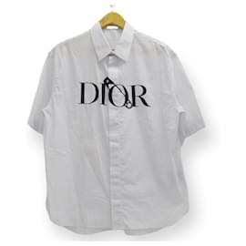 Dior-*DIOR x JUDY BLAME (Dior x Judy Blame) chemise rayée à manches courtes/logo/épingle de sûreté-Bleu clair