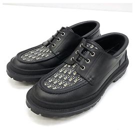 *[Christian Dior] Scarpe in pelle Christian Dior modello: scarpa da barca explorer vitello jacquard Nero
