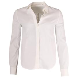 Victoria Beckham-Camisa de manga larga con botones en algodón blanco de Victoria Beckham-Blanco