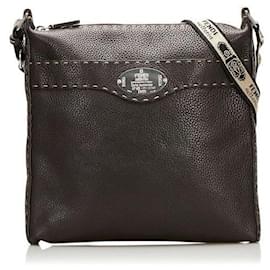 Fendi-fendi Selleria Zip Messenger Bag marron-Marron