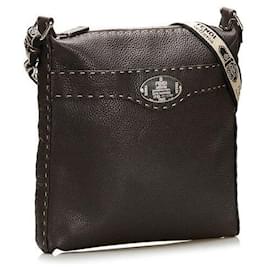 Fendi-fendi Selleria Zip Messenger Bag marron-Marron
