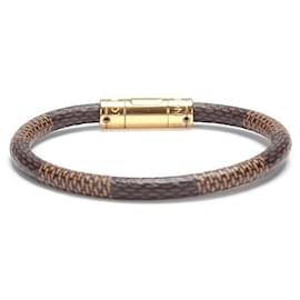 Louis Vuitton-louis vuitton Damier Ebene Bracelet Keep It marron-Marron