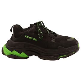 Balenciaga Baskets Triple S en Polyuréthane Vert Fluo Noir Noir