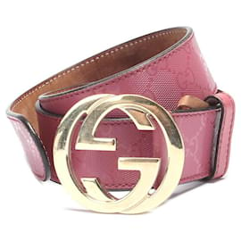 Gucci-gucci Interlocking G Leather Belt pink-Pink
