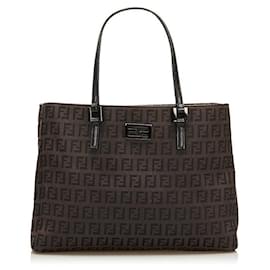 Fendi-fendi Zucchino Canvas Tote Bag brown-Brown