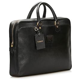 Burberry-burberry Leather Briefcase black-Black