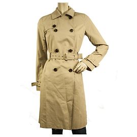 Michael Kors Cappotto trench classico foderato beige con cintura taglia XS Beige