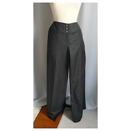 Chanel-CHANEL Flared gray cashmere wool trousers T36 FR very good condition-Dark grey