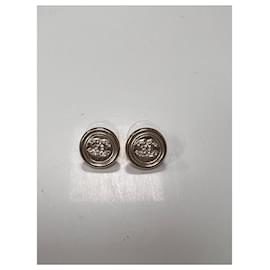 Chanel-CC rhinestone earrings-Golden