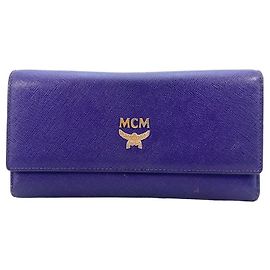 MCM LEDER GELDBÖRSE DUNKELLILA LARGE Lila