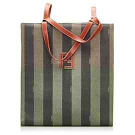 Fendi-Fendi Brown Pequin Backpack -Brown