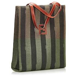 Fendi-Fendi Brown Pequin Backpack -Brown