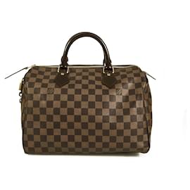 Louis Vuitton-Louis Vuitton Speedy 30 Ebene Damier Satchel Bag Sac à bandoulière avec A.K. Lettrines-Marron