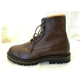 Brunello Cucinelli-Deerskin winter boots-Brown