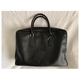 Prada-Black Saffiano leather briefcase-Black