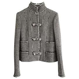 Chanel-CHANEL AW15 Houndstooth Fantasy Tweed Jacket-Brown