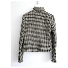 Chanel-CHANEL AW15 Houndstooth Fantasy Tweed Jacket-Brown
