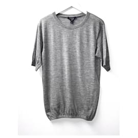 Louis Vuitton-Louis Vuitton Fine Grey Cashmere Short Sleeve Sweater-Grey
